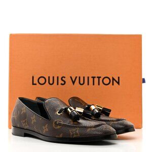 NEW LOUIS VUITTON Womens Monogram Tassel Society Loafer Size US 10 EU 40.5